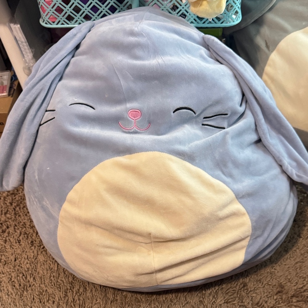 Squishmallows Blue and Cream Bunny Plush